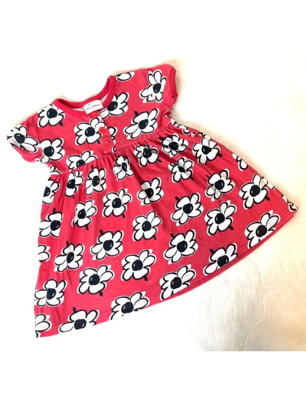 Hanna Andersson US 4 Girls Sundress Big Flowers Pink Black Bold Floral